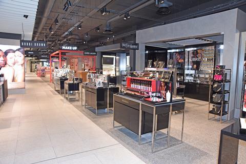 Make-up counters in Next department store in Atria Watford